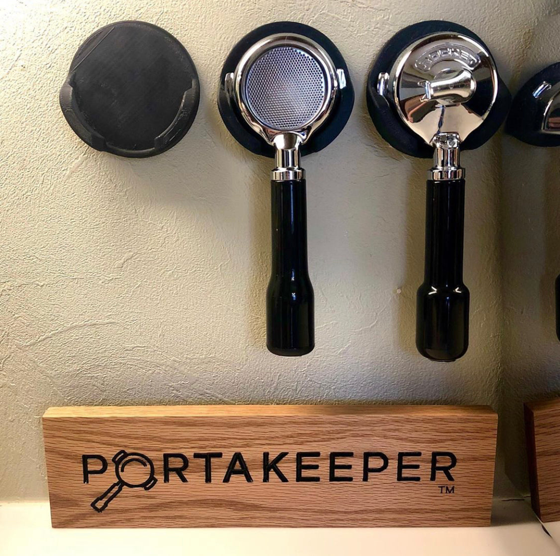 PortaKeeper Espresso Tamper walnut stainless 58mm barista tools