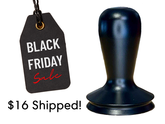 58.4mm Black Espresso Tamper Aluminum & Stainless - Barista Hustle Style