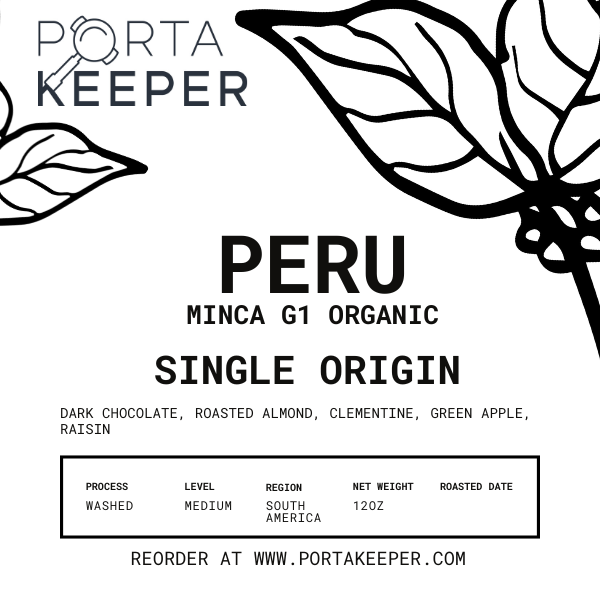 Peru Minca G1 Organic Roasted Coffee - 12oz