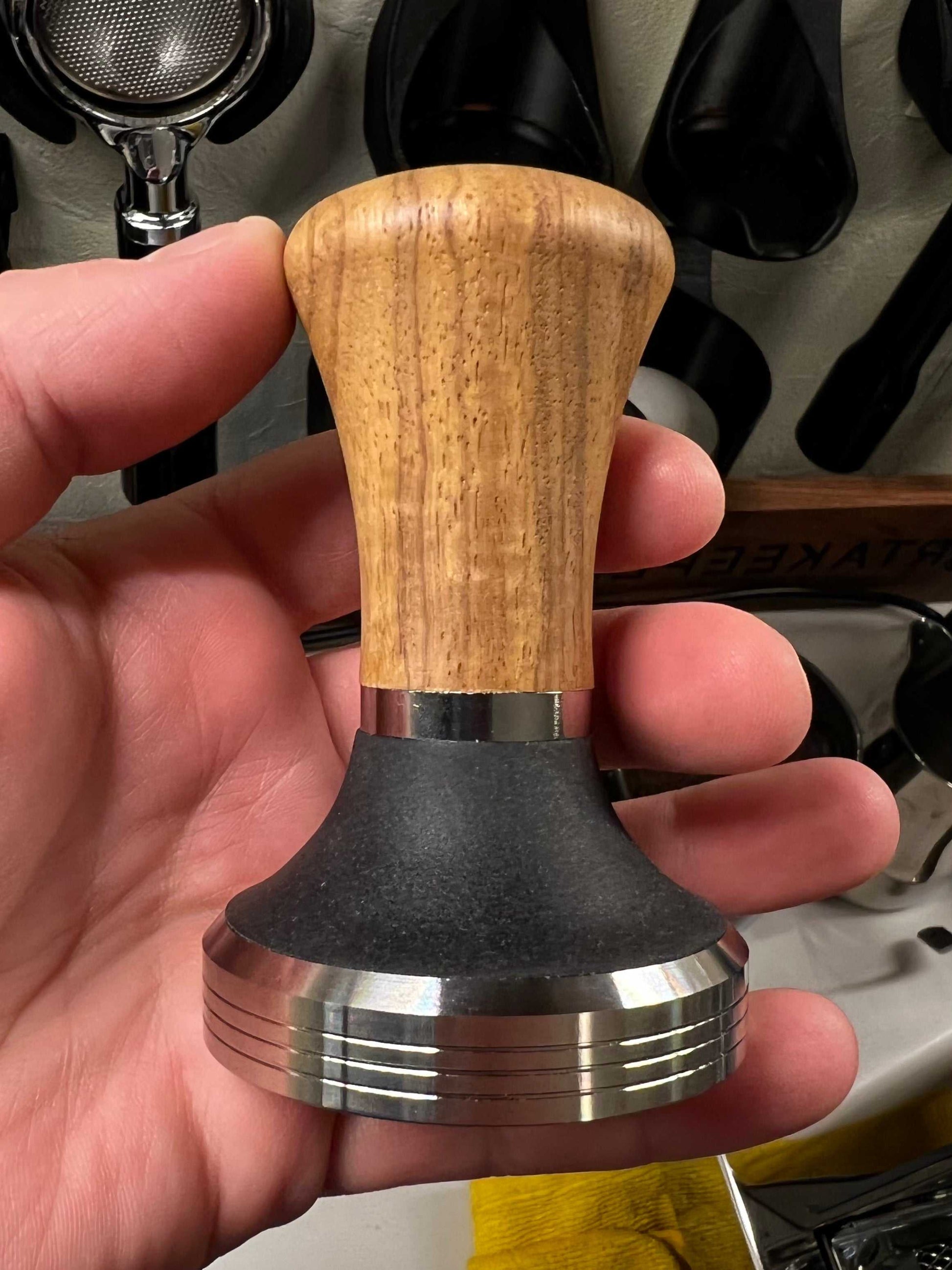 Walnut Espresso Tamper 58mm with Stainless Base - Barista Tools